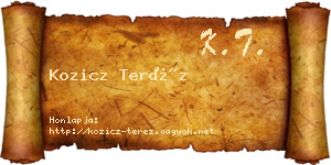Kozicz Teréz névjegykártya